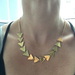 Gold connecting triangles necklace